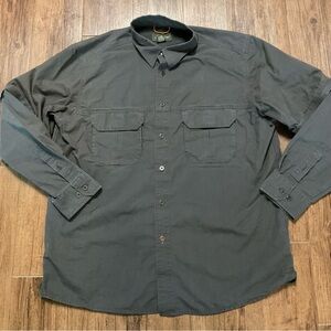 Eddie Bauer utility Men's Gray Button-Up Shirt